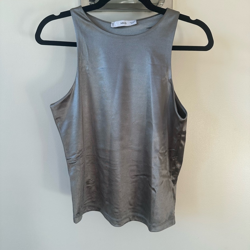 Mango Gray Sleeveless Tank Top Athletic Style